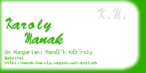 karoly manak business card